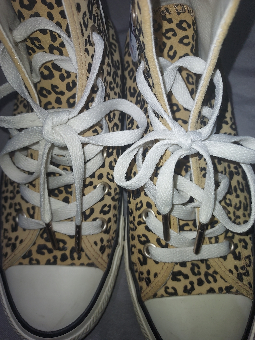 Converse Women's Leopard Print Canvas Sneakers with White Laces